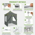 thumbnail image 5 of COBIZI 6.6x6.6 Pop-up Canopy Tent, Heavy-Duty, Waterproof, 4 Sidewalls, Carry Bag, Gray, 5 of 12