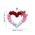 thumbnail image 2 of Gaiwos Valentine's Day Heart Wreath for Front Door 9.45 inches, Plush Pom Pom Heart Ornament, Romantic Fluffy Love Heart Valentines Day Decoration for Wedding Home Decor, 2 of 5