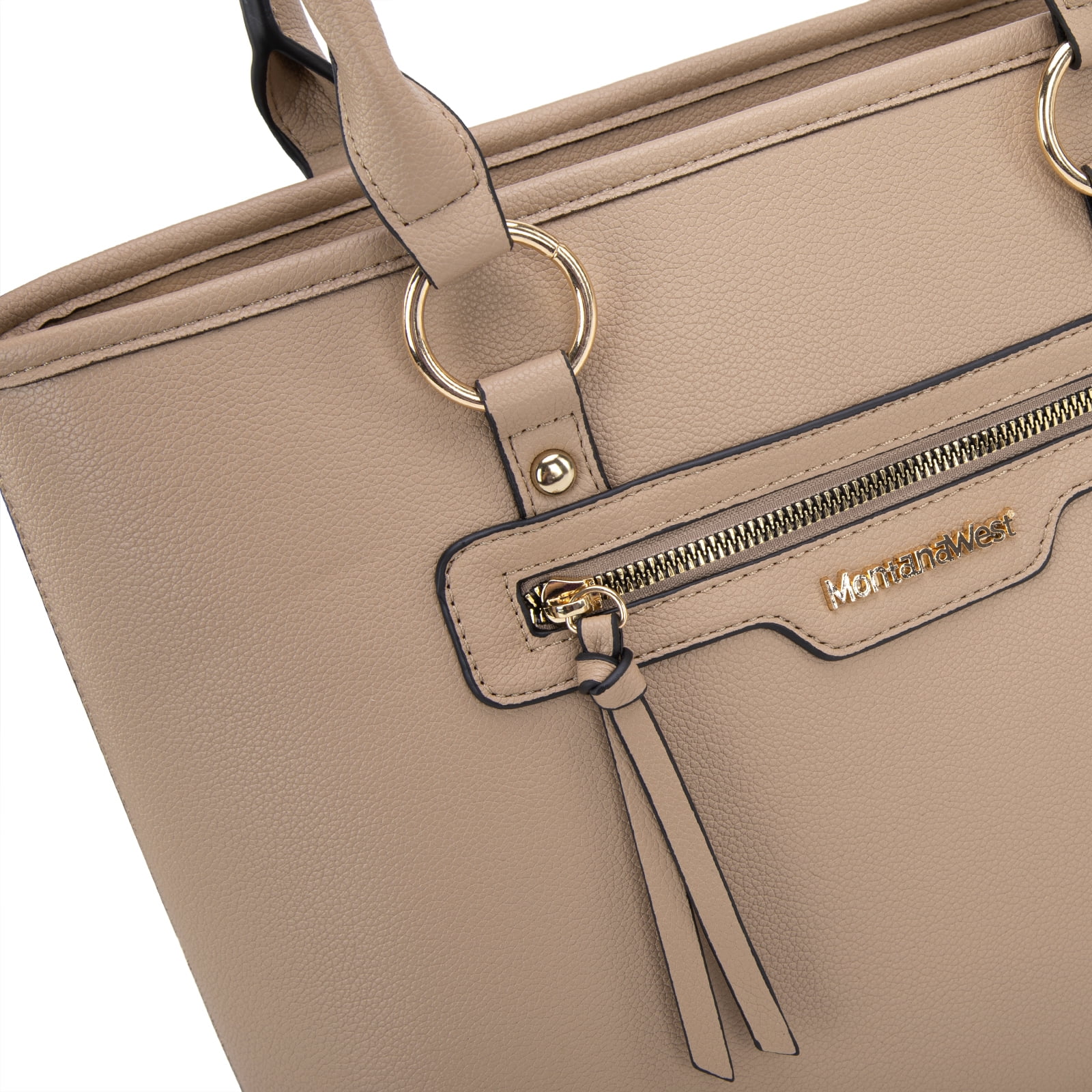 Montana West 2Pcs Handbags Set for Women Large Tote Bags Purse with Cute Crossbody bags, Khaki
