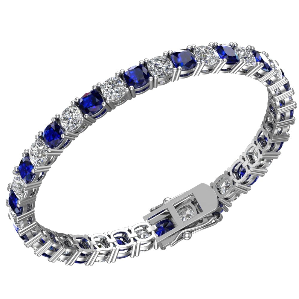 Belinda Jewelz Sterling Silver 4.57 CTTW Created Blue Sapphire and
