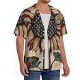 thumbnail image 2 of Yiaed USA Sunflower Flag Print Mens Casual Wrinkle Free Shirts Short Sleeve Button Down Summer Stretch Dress Shirt-Small, 2 of 5
