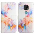 thumbnail image 2 of Allytech Moto E7 Case Wallet,Stylish Marble Case for Girls Women Folding Kickstand Full Body Protection Shockproof Cards Pocket Wrist Strap Wallet Cover for Motorola Moto E7 - White Marble, 2 of 7