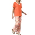 thumbnail image 2 of MINTREUS Womens Pajamas Sets 2 Piece Short Sleeve Lounge Set Printed Loose Pants Pj Sets, S-2XL, 2 of 7