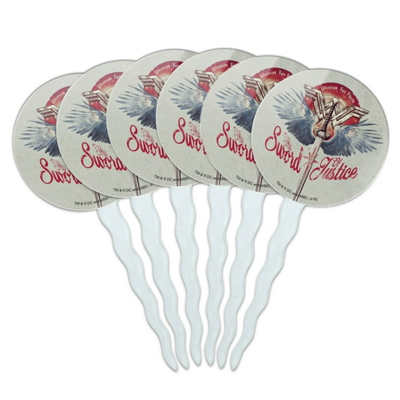 Wonder Woman Movie Sword of Justice Cupcake Picks Toppers Decoration Set of 6