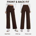 thumbnail image 2 of Feekit Women's Fleece Lined Wide Leg Yoga Pants, High Waisted Stretch Lounge Pants with 2 Deep Pockets, 2 of 8