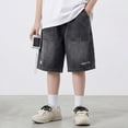 thumbnail image 2 of Gaexia Boy's Jorts Baggy Jeans Shorts Straight Leg Casual Denim Shorts with Pockets, 2 of 7