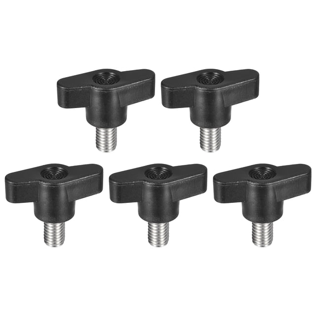 Unique Bargains 5Pack 304 Acier Inoxydable de Serrage Bouton de Vis T en Forme de Vis Pouce M8 x 12mm