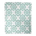thumbnail image 1 of POGLIP Throw Blanket 58x80 Inches Green Colored Tiling Pattern Moroccan Style White Emerald Floral Geometric Graphic Illustrations Pastel Warm Flannel Soft Blanket for Couch Sofa Bed, 1 of 1