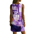 thumbnail image 4 of QQZ Women 2026 Summer Sleeveless Floral Short Shift Dress Cotton Linen Loose Tank Dress, 4 of 7
