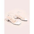 thumbnail image 3 of Women Minimalist Chunky Heeled Ankle Strap Sandals  Elegant Summer Heeled Sandals, 3 of 6