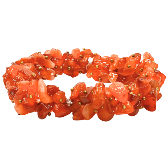 Carnelian Crystal Chip Bracelet
