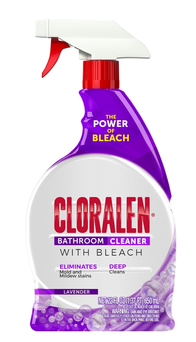 CLORALEN® Bathroom Cleaner with Bleach Spray Bottle, Lavender, 22 fl