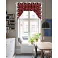 thumbnail image 4 of Christmas Swag Valances for Windows, Small Curtains Drapes, Xmas Trees Snowman Snowflakes Buffalo Plaid Kitchen Window Curtains Over Sink Window Treatment Valance for Bedroom/Bathroom 56"x36", 4 of 5