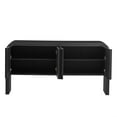 thumbnail image 5 of Harper & Bright Designs Modern 4 Door Striped Buffet Cabinet Sideboard with Curved Corners, Wood Accent Cabinet with Adjustable Shelves for Entryway and Living Room, Black, 5 of 14