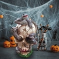 thumbnail image 3 of Fiudx Decoración del hogar Esqueletos de Halloween de resina, simulación realista de cráneo humano, modelo de hueso de cabeza, accesorio de Halloween, mini esqueleto realista, decoración espeluznante, 3 of 4