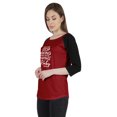 thumbnail image 4 of Inkmeso Women Raglan 3/4 sleeves Tshirt&nbsp;You Can Stop Asking When We're Having A Baby Now Pregnancy News Graphic Top, 4 of 9