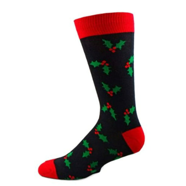 Absolute Support - Men's Christmas Holly Socks - Walmart.com - Walmart.com