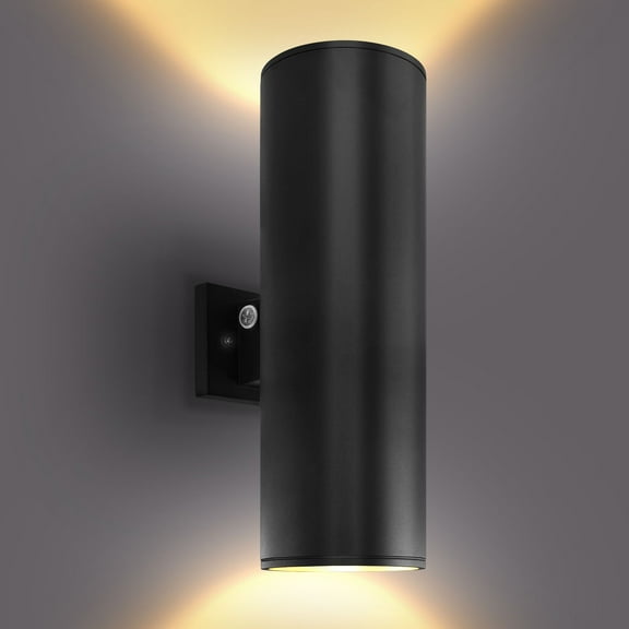 Luxrite Dusk to Dawn LED Modern Outdoor Wall Light, 18", Up or Up and Down Light, 3CCT 3000K-5000K, 20/30/40W, IP65, ETL
