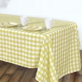 thumbnail image 4 of BalsaCircle 60" x 126" Gingham Checkered Polyester Tablecloth Yellow and White, 4 of 7