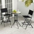 thumbnail image 2 of Costway Set of 2 Outdoor Bar Chair Folding Bar Height Stool with Metal Frame Coffee Black, 2 of 7