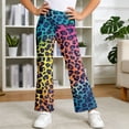 thumbnail image 2 of LRen Flare Leg Stretchy Pants Girls,Girls Wide Leg Casual Pants Flared Trousers Athletic Stretch Joggers Comfortable Play Everyday Wear, 2 of 4