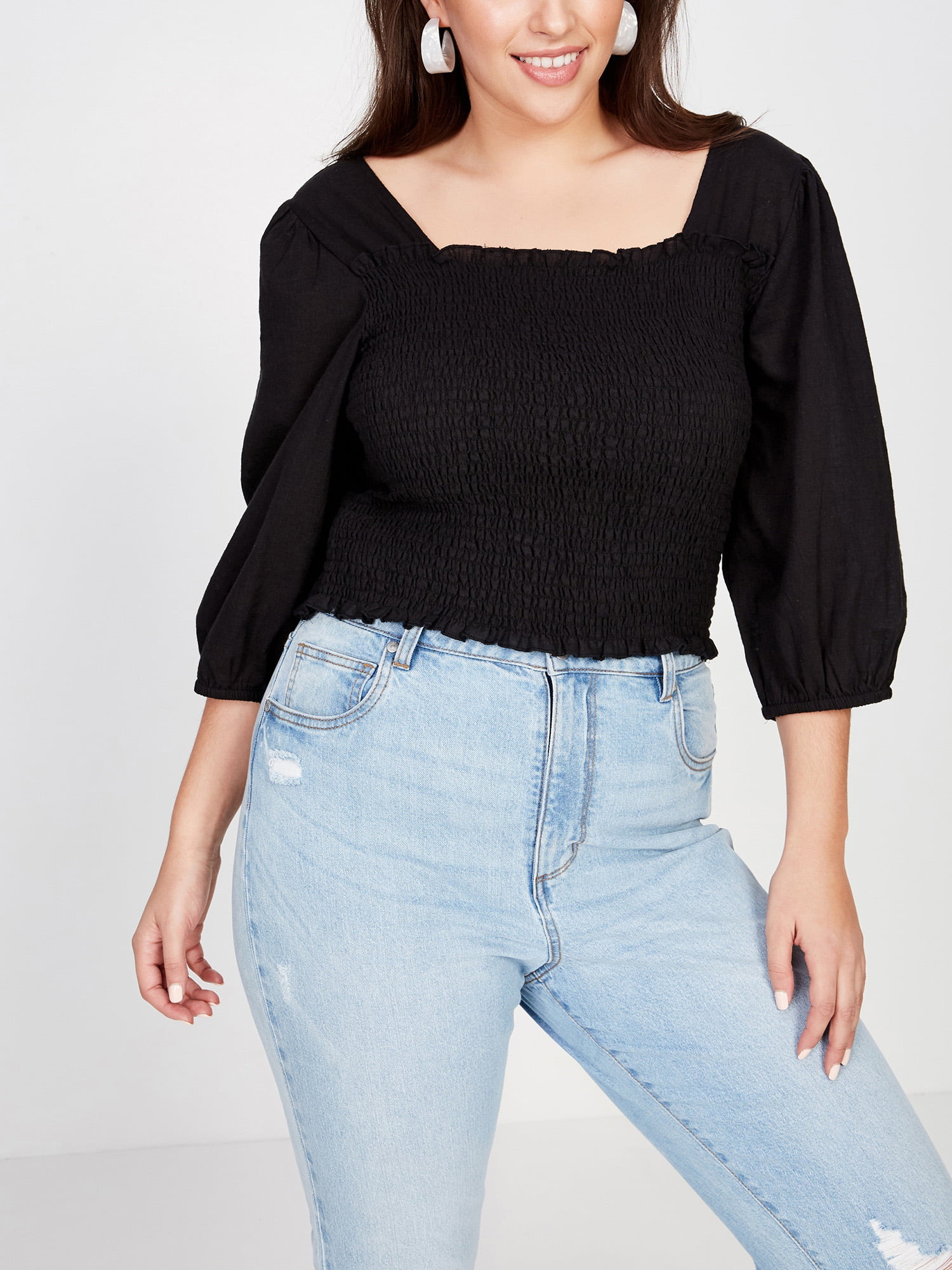 jeans and a nice top plus size