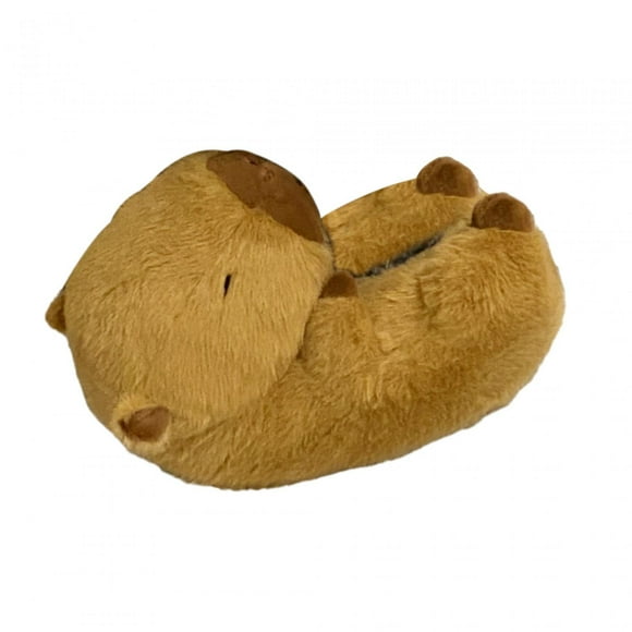 Bunblic Womens Plush Slippers Capybara Shaped Novelty Footwear Cozy Winter Warm Slipper Furry Animal Shoes for Dorm Home Winter Women