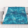thumbnail image 5 of YFYANG Lightweight Warm Flannel Blanket, Blue Abstract Cloud Texture Throw Blanket for Bed, Sofa, Travel, Camping, 80"x60", 5 of 7