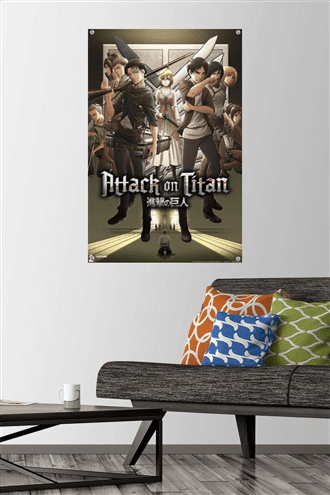 Attack on Titan: Season 3 - Group Wall Poster with Pushpins, 22.375" x 34"