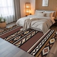 thumbnail image 5 of 6x9 Area Rugs, Brown Boho Non-Skid Rubber Backing Large Rectangle Rugs - Living Room Bedroom Home Office, Vintage Ethnic Tribe Retro Abstract Art Indoor Floor Mat Carpets Washable Rug, 5 of 9