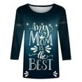 thumbnail image 4 of Hauts d'Été pour Femmes 2023 Mode Féminine Manches Trois-Quarts Col Rond Rétro Imprimé de Pâques Hauts Amples Blouse Manches Trois-Quarts Bohème T-Shirt Grande Taille pour Femmes, 4 of 4