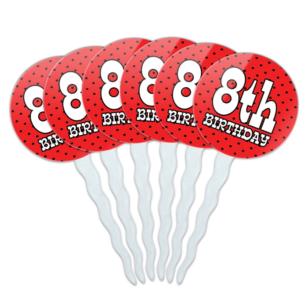 GRAPHICS & MORE Betty Boop Cupcake Picks - Set Of 6 Pink Polka Dot Toppers, Food-Safe Acrylic, 3.5" Height