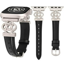 Wearlizer Slim Leather Band Compatible with Apple Watch Band for Women 41/40/38/42/44/45/46/49mm, Designer Celtic Strap for iWatch Series Ultra 2/SE/10/9/8/7/6/5/4/3/2/1