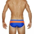 thumbnail image 3 of Men's Racing Stripes Swim Briefs Water Sports Swimwear, 3 of 21