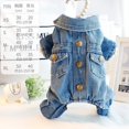 thumbnail image 1 of Dog Clothes Autumn Winter Four Legged Denim Pants Thickened Lapel Denim Coat Small and Medium-sized Pet Clothing ShopWise Round, 1 of 7