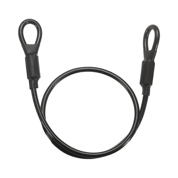 Uxcell Security Cable Lock (3/16" Dia 2ft, Black) Vinyl Coated Galvanized Steel Flexible Wire Rope Safety Cable Luggage Lock with Double Loops Suit for - Outdoor/Travel/Hanging