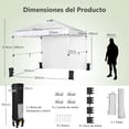 thumbnail image 3 of Carpa Plegable Costway 3x3m con Pared Lateral Altura Ajustable Blanco, 3 of 10