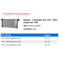 thumbnail image 2 of Radiator - Compatible with 1994 - 2000 Dodge Ram 1500 1995 1996 1997 1998 1999, 2 of 2