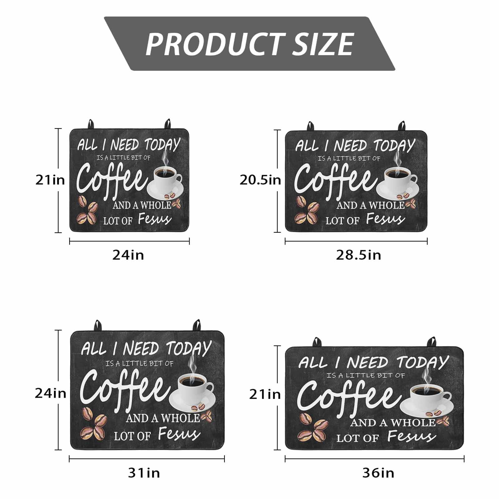 Vintage Coffee Stove Top Cover for Electric Stove, Heat-proof & Non Slip Glass Top Stove Cover Protector, Farmhouse Coffee Beans Cup Country Kitchen Flat Cooktop Rubber Mat 24x21 Inches