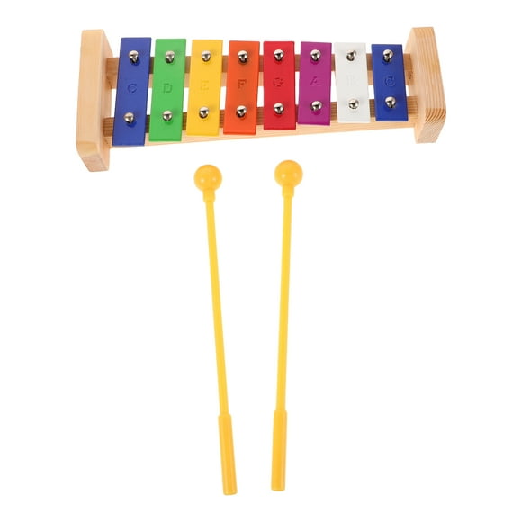 WRITWAA Wooden Xylophone with Metal Keys Musical Toy for Kids to Learn and Play Multi Color