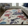 thumbnail image 5 of HomeRoots 513368 9 x 12 ft. Red Blue & Purple Floral Hand Tufted Handmade Rectangle Area Rug, 5 of 5
