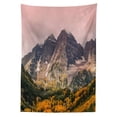 thumbnail image 3 of Ambesonne Nature Tablecloth Rectangular Table Cover, Mountain Forest Scenery, 52"x70", Multicolor, 3 of 4