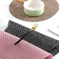 thumbnail image 5 of Furrygo Brown Placemats Set of 4, Washable Woven Vinyl Round Place Mats for Kitchen Dinner Table, Anti-Slip Heat Resistant PVC Table Mats,Easy to Clean, 5 of 7