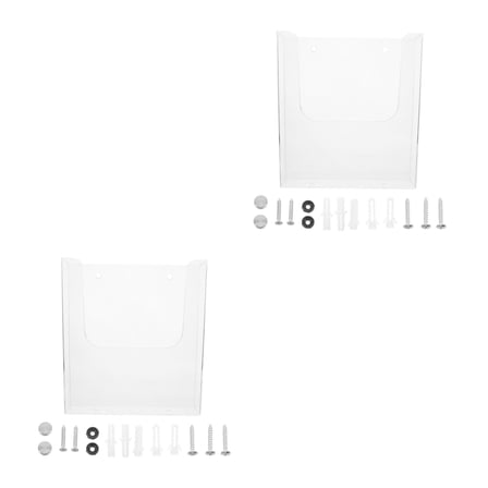 GOOHOCHY Raindrops 2pcs Brochure Holder Display Stand for Pamphlet Business Rack Wall Mount Clear Pocket Flyer Literature Menu Advertise