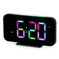 thumbnail image 2 of Spencer Alarm Clock for Bedroom, Digital Alarm Clock with Dual USB Charger Ports, 10 Color NightLight, Dimmer, Snooze, 2 Alarm Loud LED Big Display Modern Clock for Deep Sleepers Teens Kids, 2 of 9