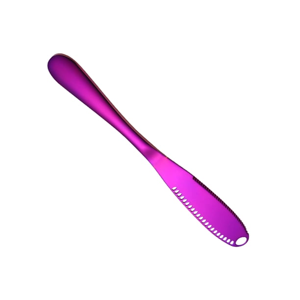 Advancent Cuchillo rebanador de pan, rallador de queso, rebanador de mantequilla con raspador de agujeros, raspador de crema de pan de acero inoxidable, Cocina y Comedor Violeta Advancent HA002645-05