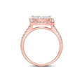 thumbnail image 5 of 14kt Rose Gold Round Diamond Square Bridal Wedding Ring Band Set 2 Cttw, 5 of 5