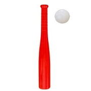 Sports Toy Bat & Ball Set,Red Plastic Bat With White Baseball Toy - To Develop Boys & Girls Batting Skills (1 Set)