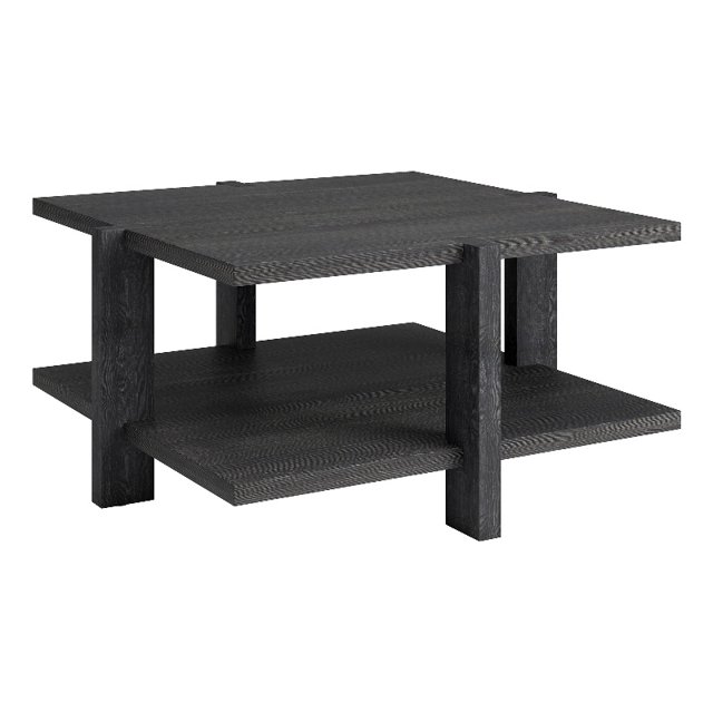 Henn&Hart 34.66"W Engineered Wood Coffee Table in Charcoal Gray