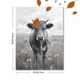 thumbnail image 3 of Qisvanset 12x16 Inch Black White Highland Cow Canvas Wall Art, Rustic Western Cattle Art Farmhouse Home Decor, 3 of 8